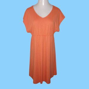 Sonoma Life Style Womens Dress L V-Neck Short Sleeve Empire Waist Light Weight